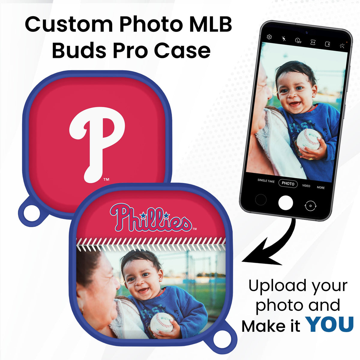 Philadelphia Phillies Custom Photo HDX Samsung Galaxy Buds Pro Case Cover