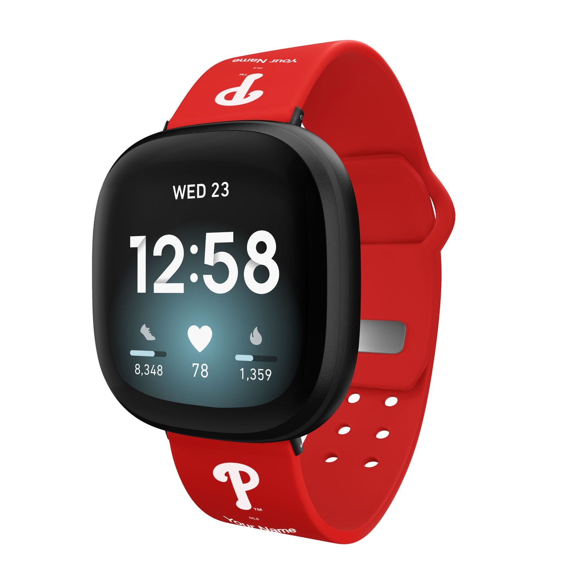 Philadelphia Phillies HD Custom Name Watch Band Compatible with Fitbit Versa 3 and Sense