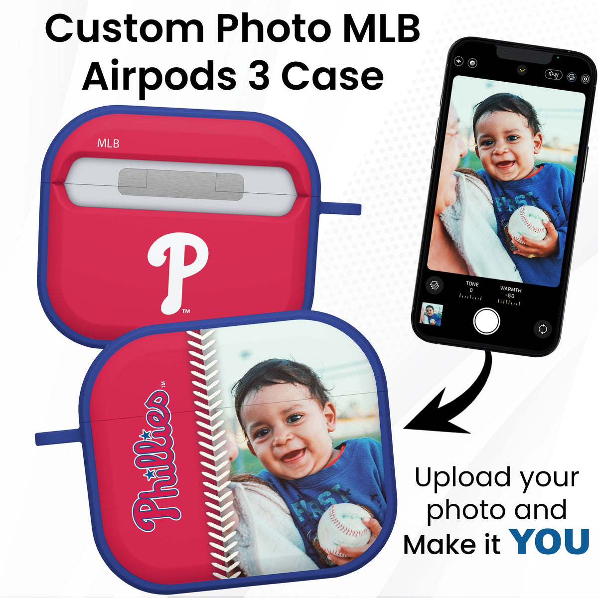 Philadelphia Phillies Custom Photo HDX Apple AirPods Gen 3 Case Cover