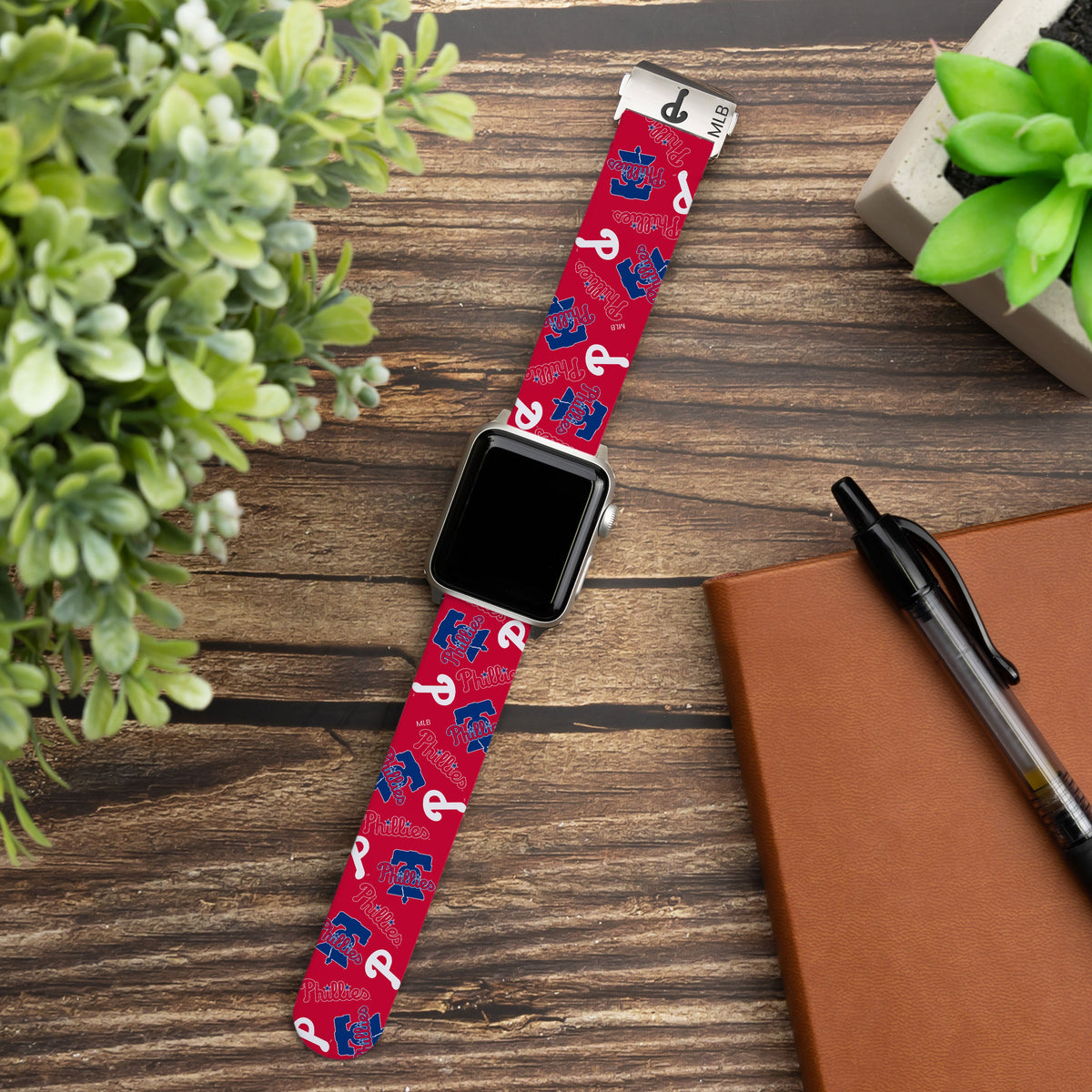 Game Time Philadelphia Phillies Signature Series Apple Watch Band With Engraved Buckle