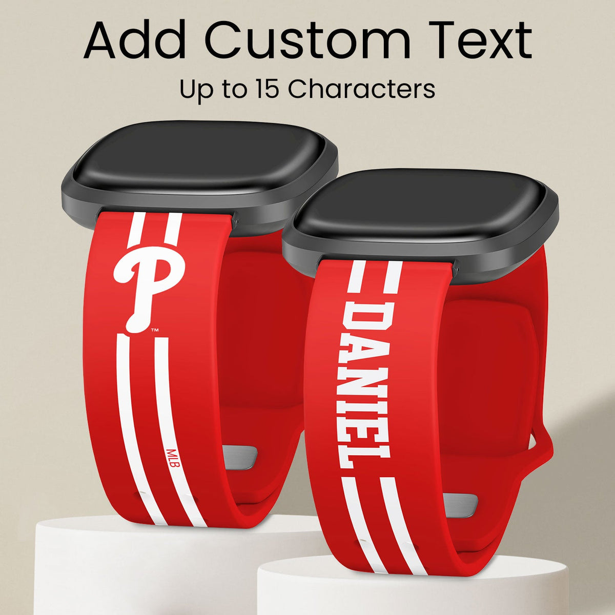 Philadelphia Phillies Custom Name HD Fitbit Versa 3 and Sense Watch Band