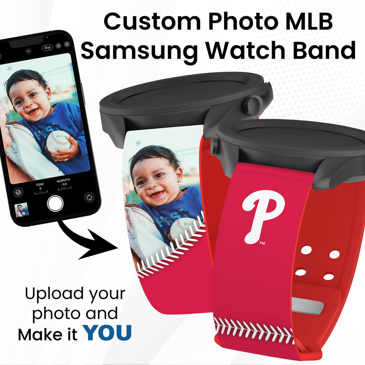 Philadelphia Phillies Custom Photo HD Samsung Galaxy Watch Band