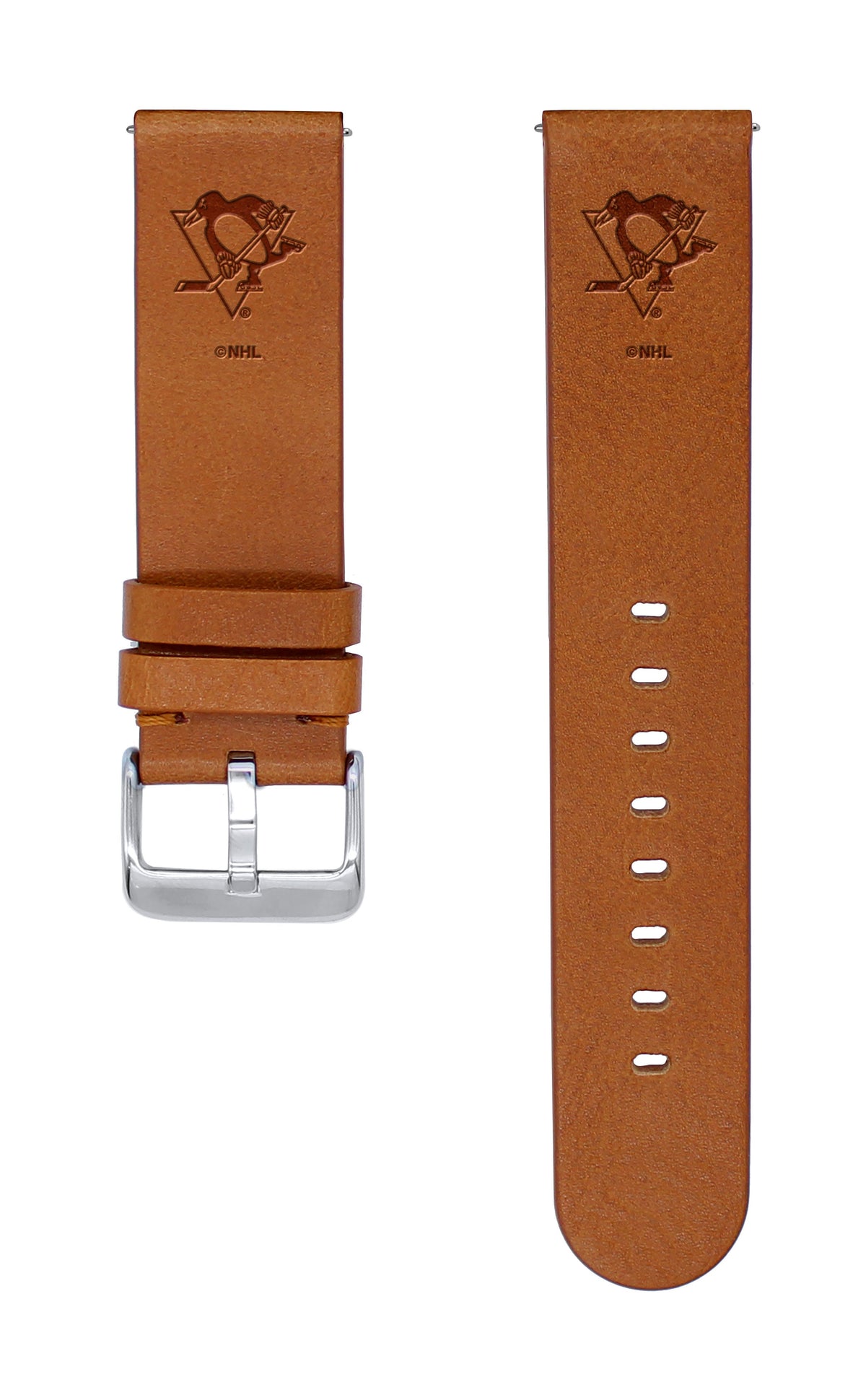 Pittsburgh Penguins Quick Change Leather Watch Band - Game Time Bands