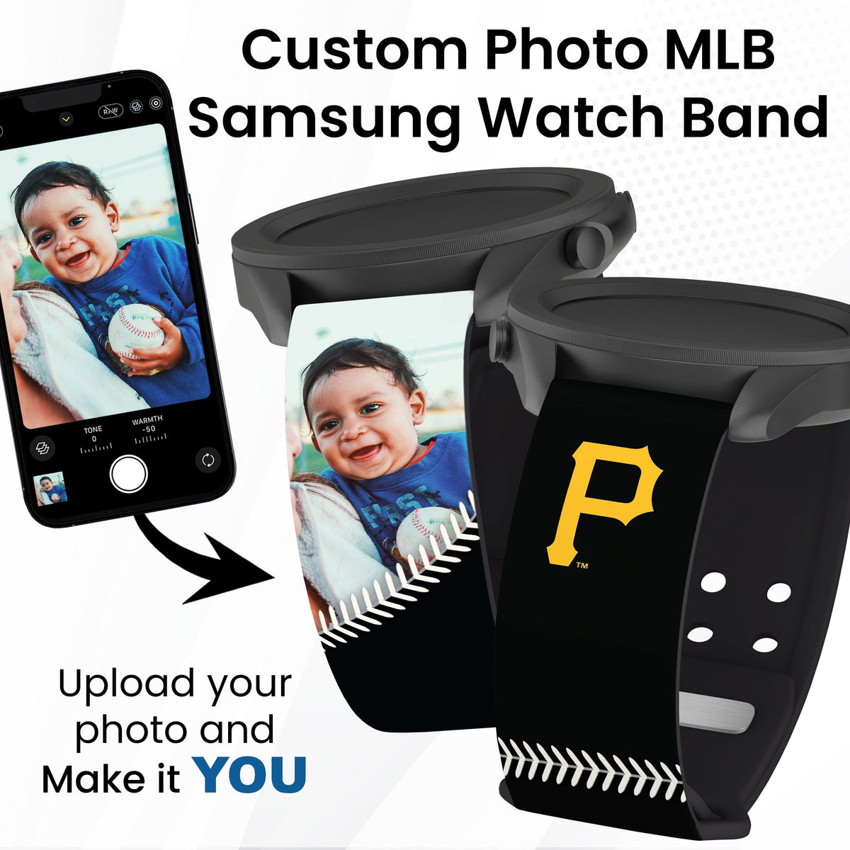 Pittsburgh Pirates Custom Photo HD Samsung Galaxy Watch Band