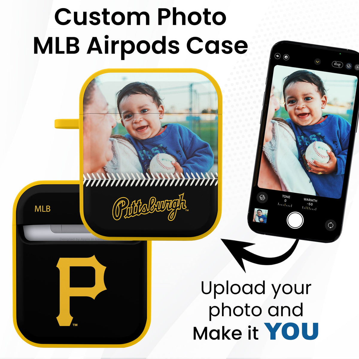 Pittsburgh Pirates Custom Photo HDX Apple AirPods Gen 1 &amp; 2 Case Cover