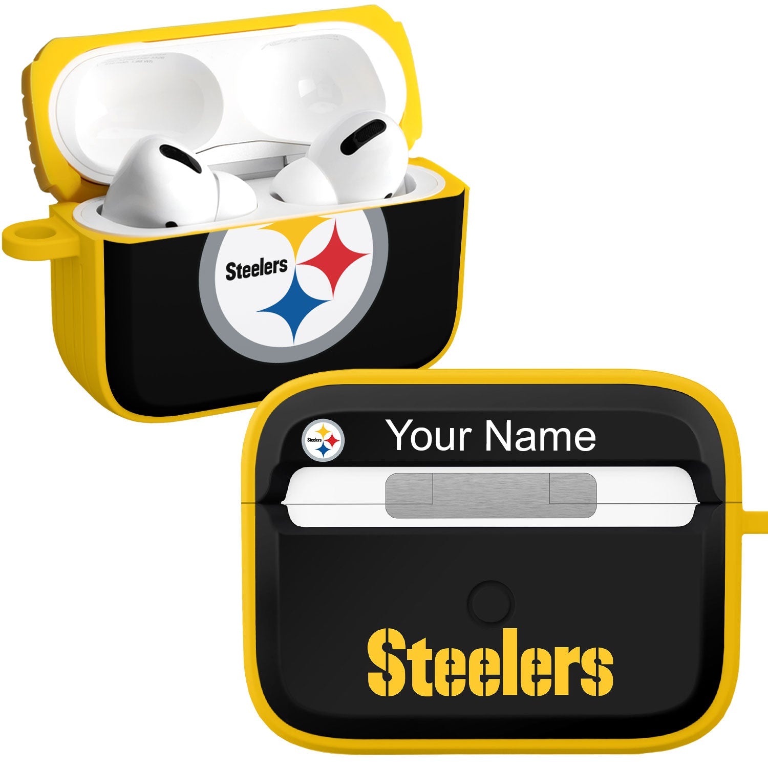 Pittsburgh Steelers HDX Custom Name Apple AirPods Pro Case Cover (Classic)