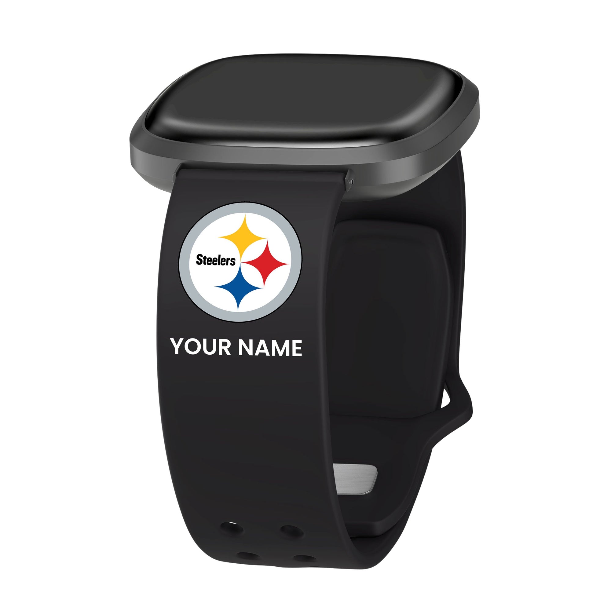 GAME TIME Pittsburgh Steelers Custom Name HD FitBit Versa 3 & Sense Watch Band