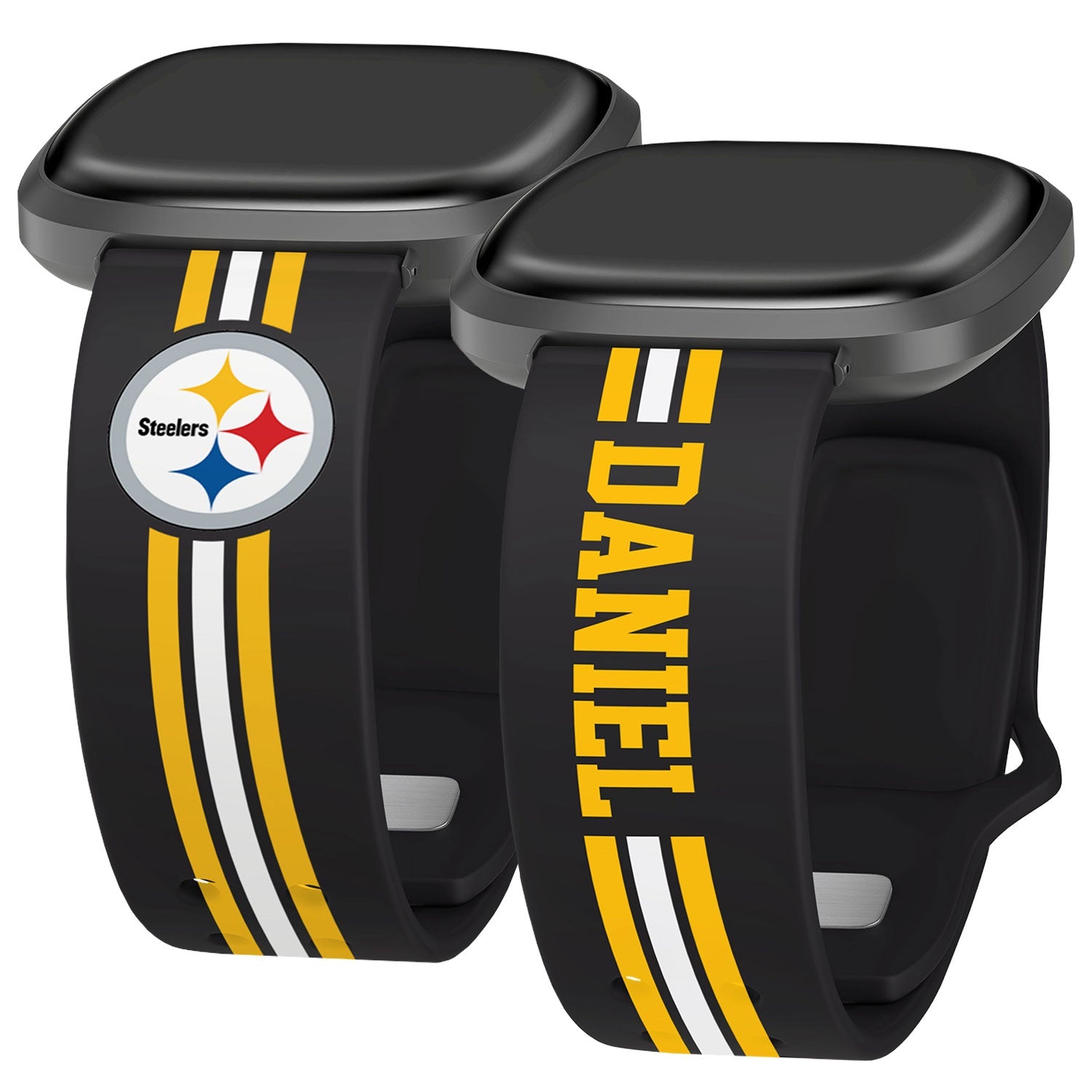 Pittsburgh Steelers Custom Name HD Fitbit Versa 3 and Sense Watch Band