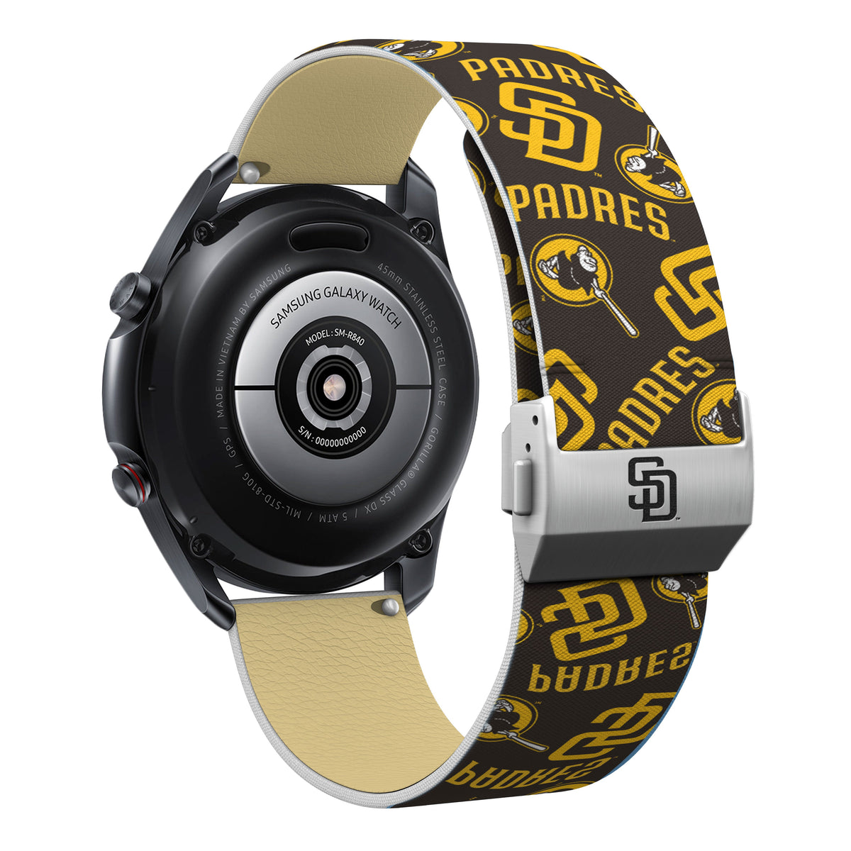 San Diego Padres Full Print Quick Change Watch Band With Engraved Buckle - Game Time