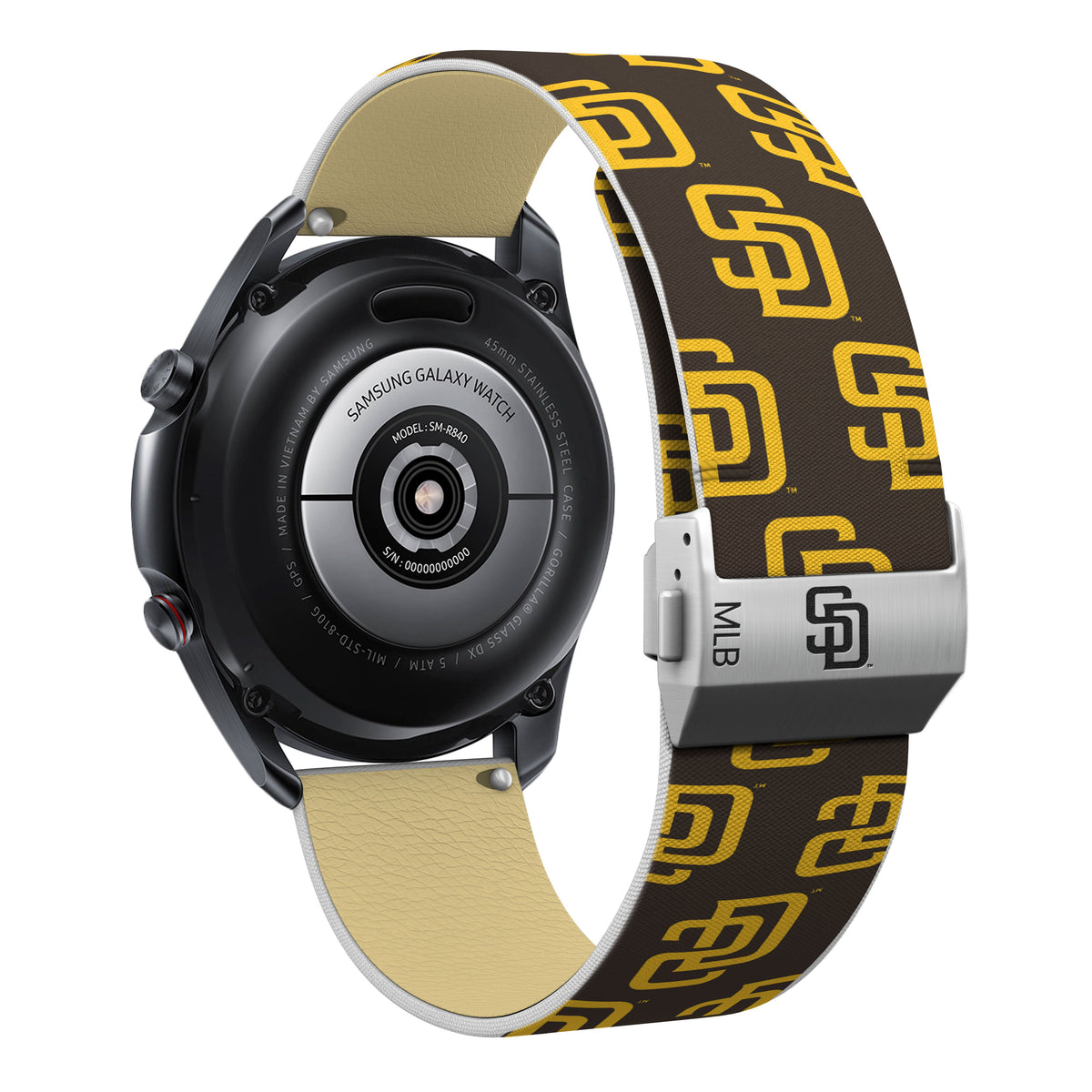 San Diego Padres Full Print Quick Change Watch Band With Engraved Buckle - Game Time