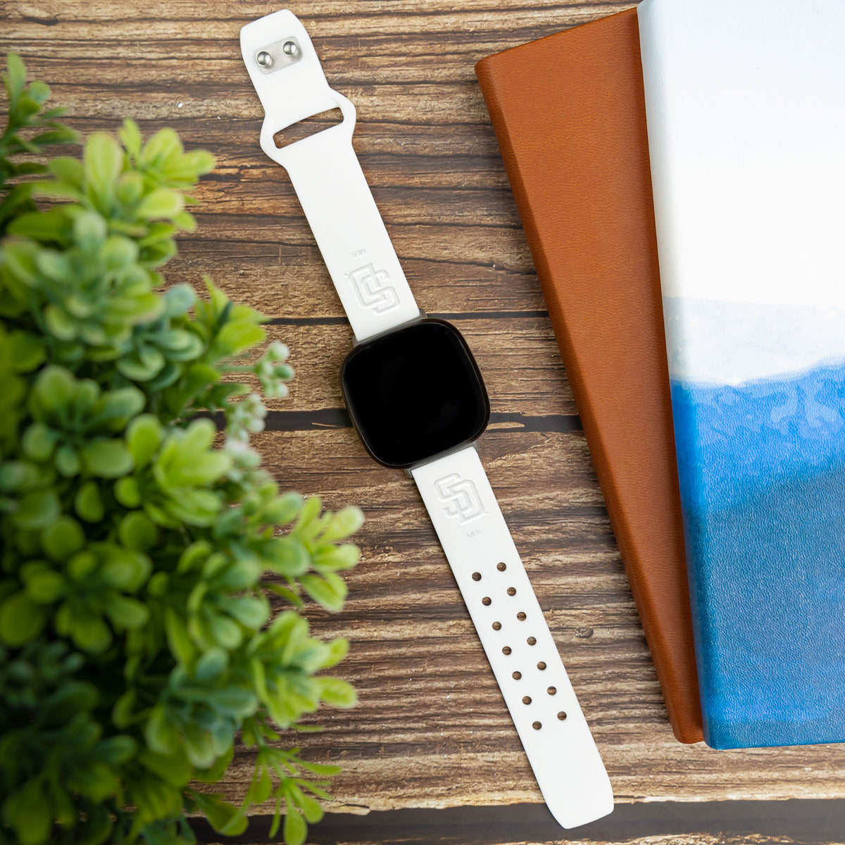San Diego Padres Fitbit Engraved Silicone Watch Band