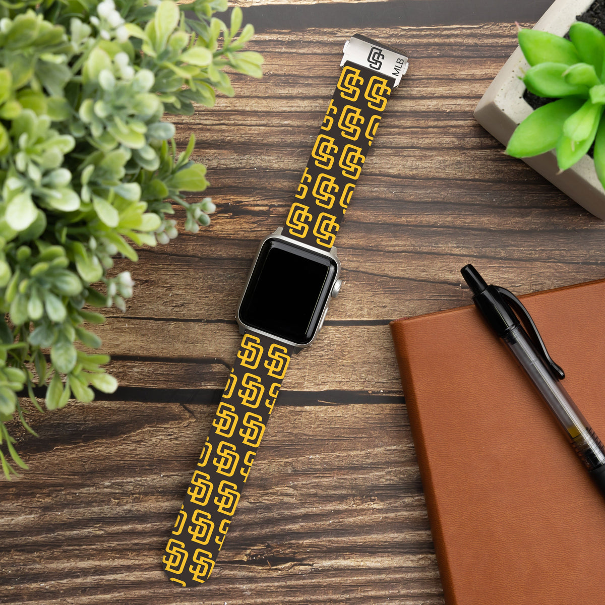Game Time San Diego Padres Signature Series Apple Watch Band With Engraved Buckle