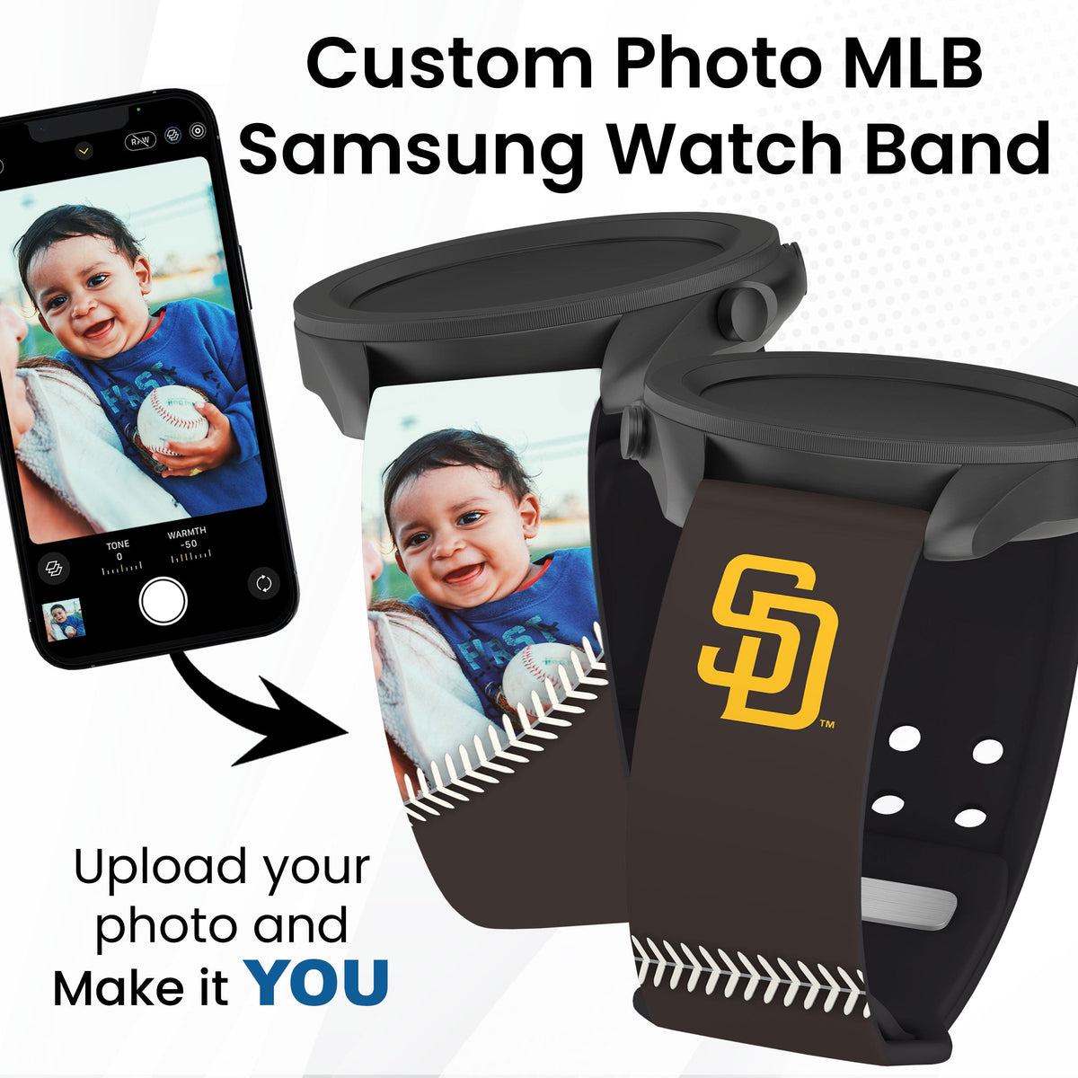San Diego Padres Custom Photo HD Samsung Galaxy Watch Band