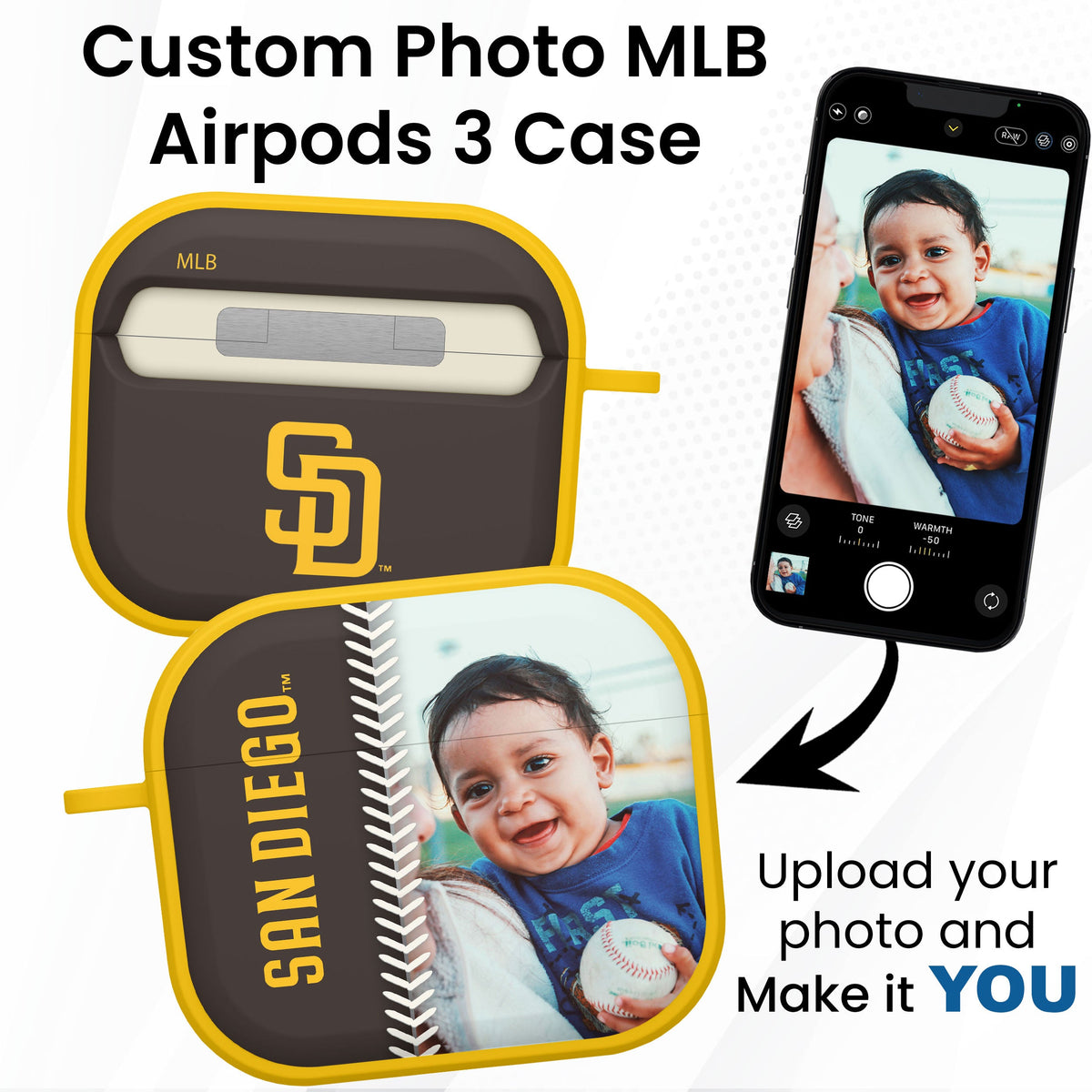 San Diego Padres Custom Photo HDX Apple AirPods Gen 3 Case Cover