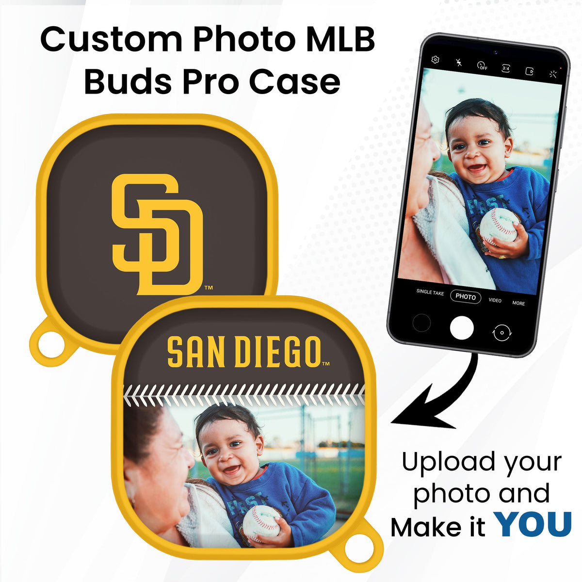 San Diego Padres Custom Photo HDX Samsung Galaxy Buds Pro Case Cover