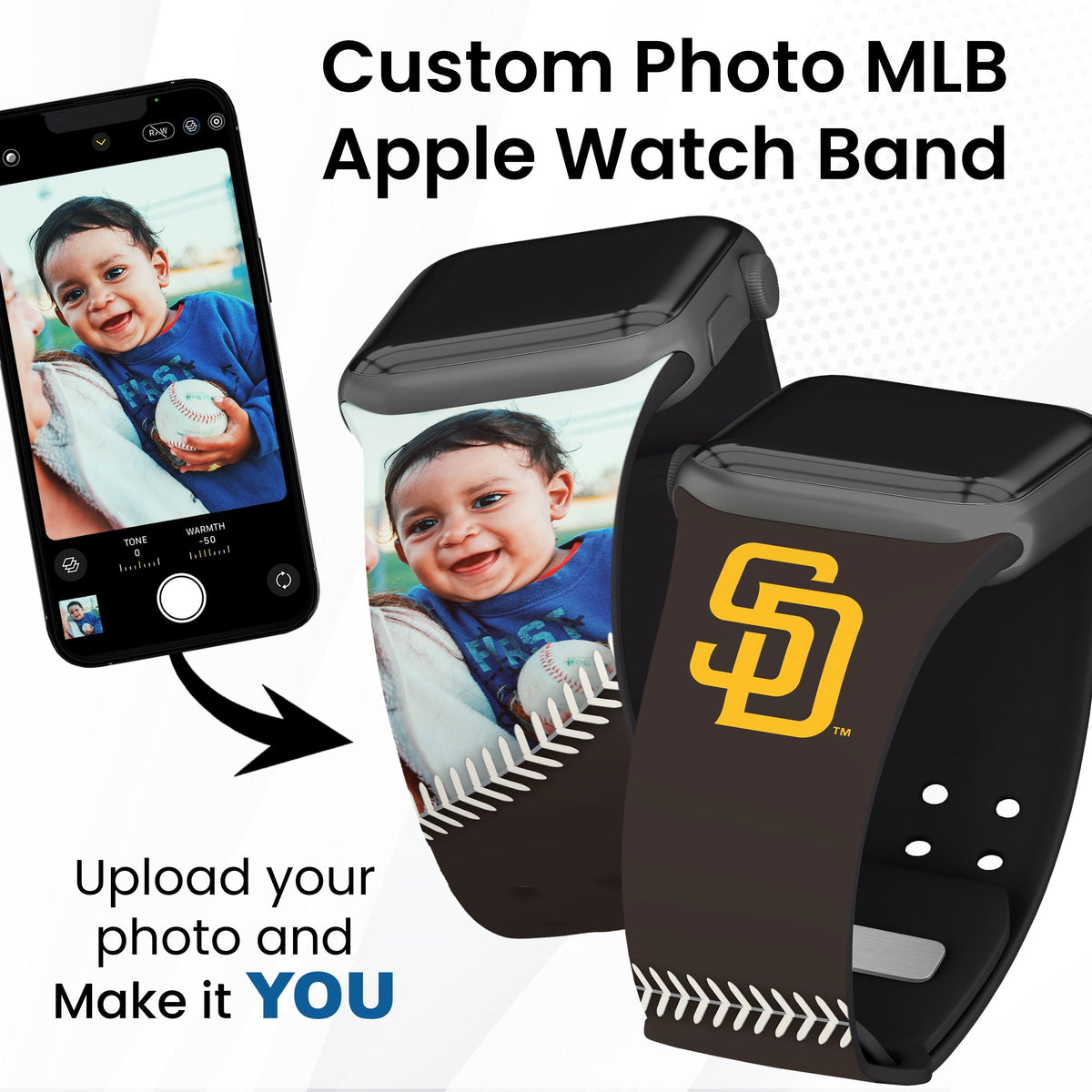 San Diego Padres Custom Photo HD Apple Watch Band