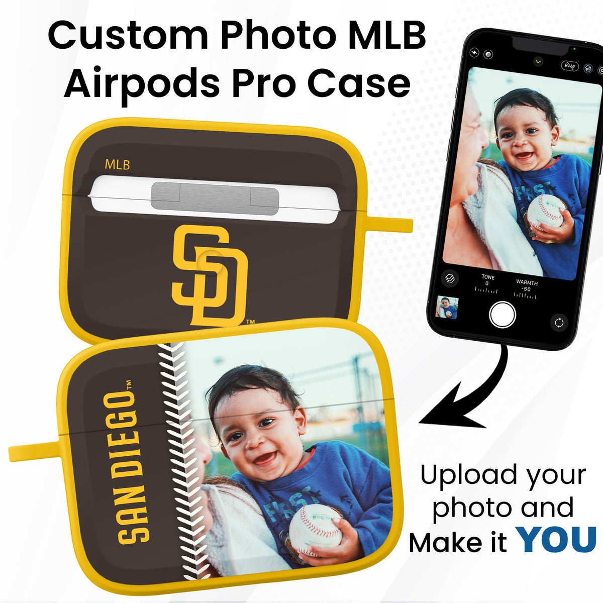 San Diego Padres Custom Photo HDX Apple AirPods Pro Case Cover