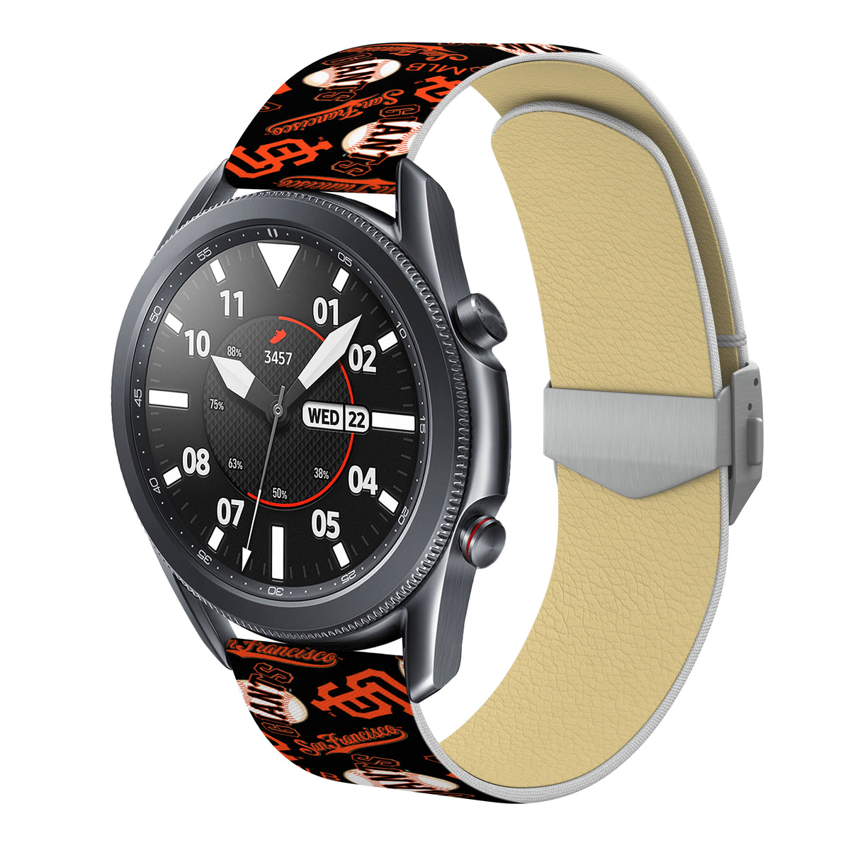 San Francisco Giants Full Print Quick Change Watch Band With Engraved Buckle - Game Time