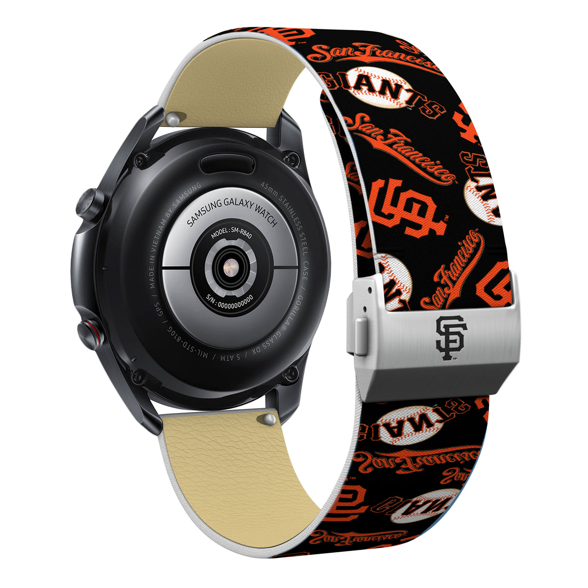 San Francisco Giants Full Print Quick Change Watch Band With Engraved Buckle - Game Time