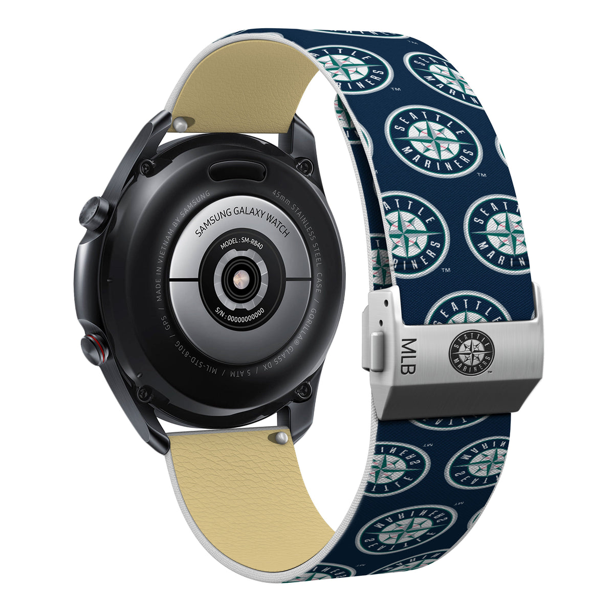 Seattle Mariners Full Print Quick Change Watch Band With Engraved Buckle - Game Time