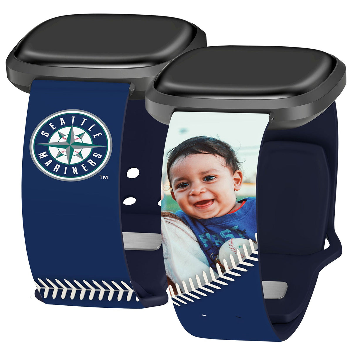 Seattle Mariners Custom Photo HD Fitbit Versa 3 &amp; Sense Band