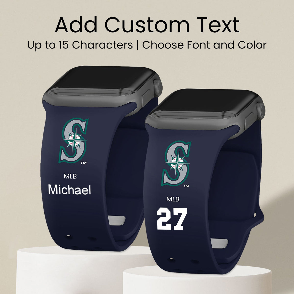 Seattle Mariners HD Custom Name Apple Watch Band