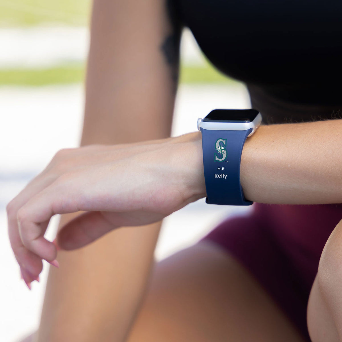 Seattle Mariners HD Custom Name Apple Watch Band