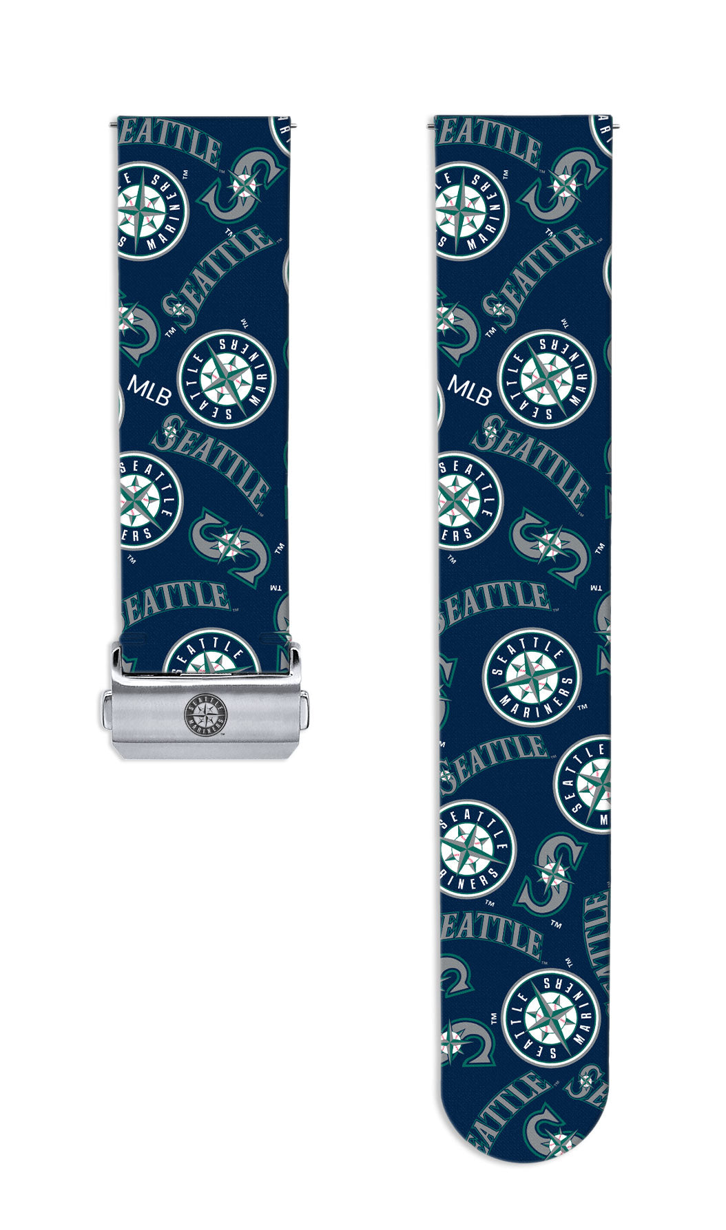 Seattle Mariners Full Print Quick Change Watch Band With Engraved Buckle - Game Time