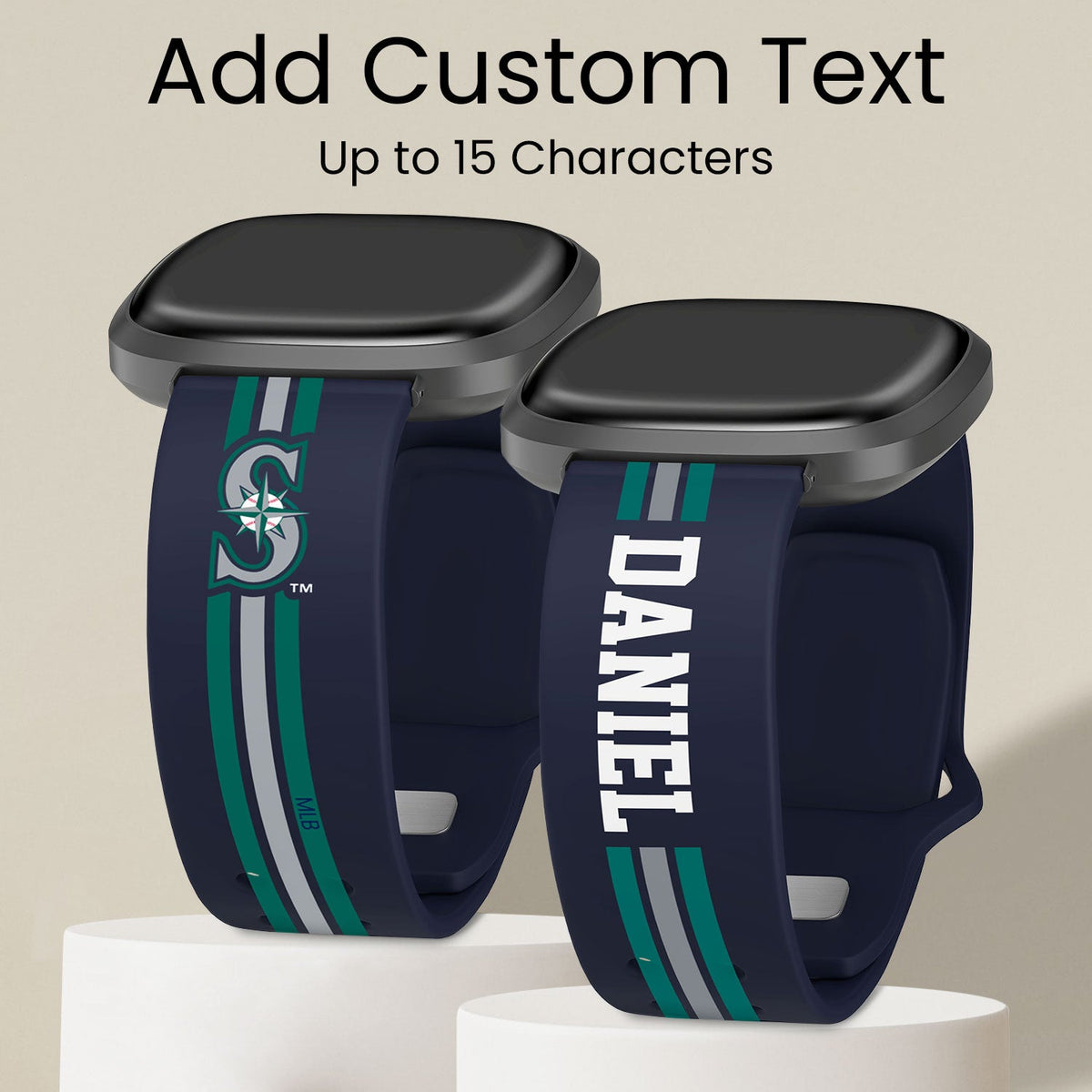 Seattle Mariners Custom Name HD Fitbit Versa 3 and Sense Watch Band