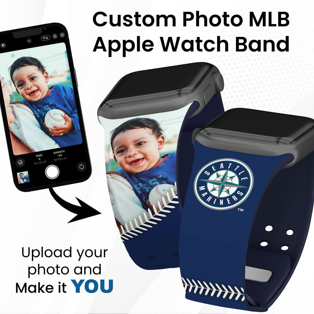 Seattle Mariners Custom Photo HD Apple Watch Band