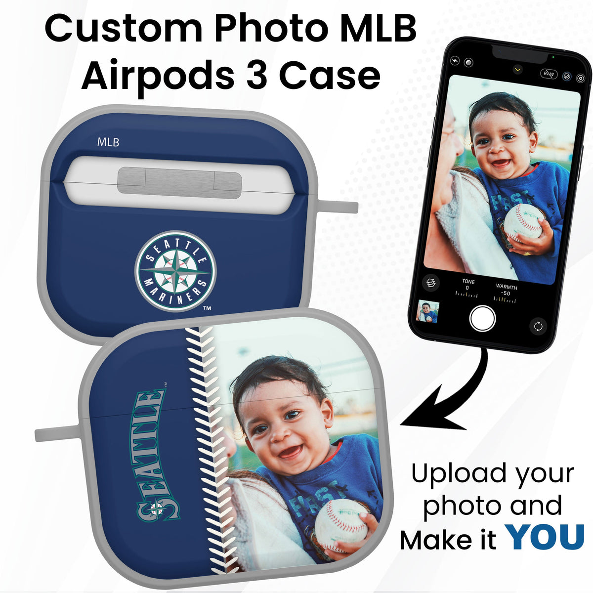 Seattle Mariners Custom Photo HDX Apple AirPods Gen 3 Case Cover
