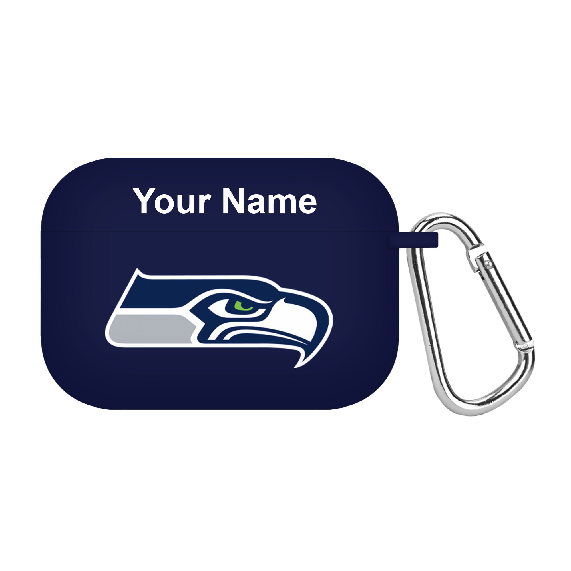 Seattle Seahawks Custom Name HD Apple AirPods Pro Case Cover (Navy)