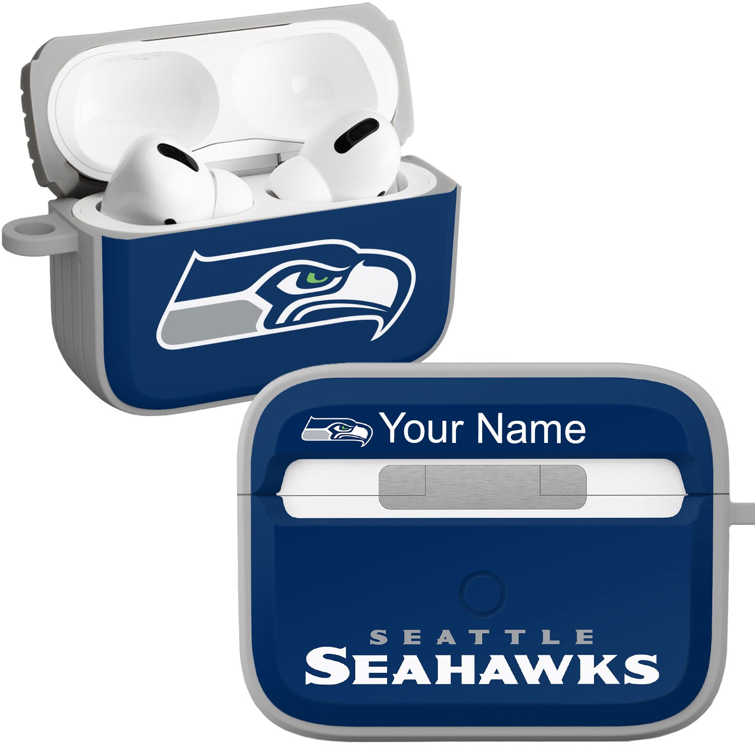 Seattle Seahawks HDX Custom Name Apple AirPods Pro Case Cover (Classic)