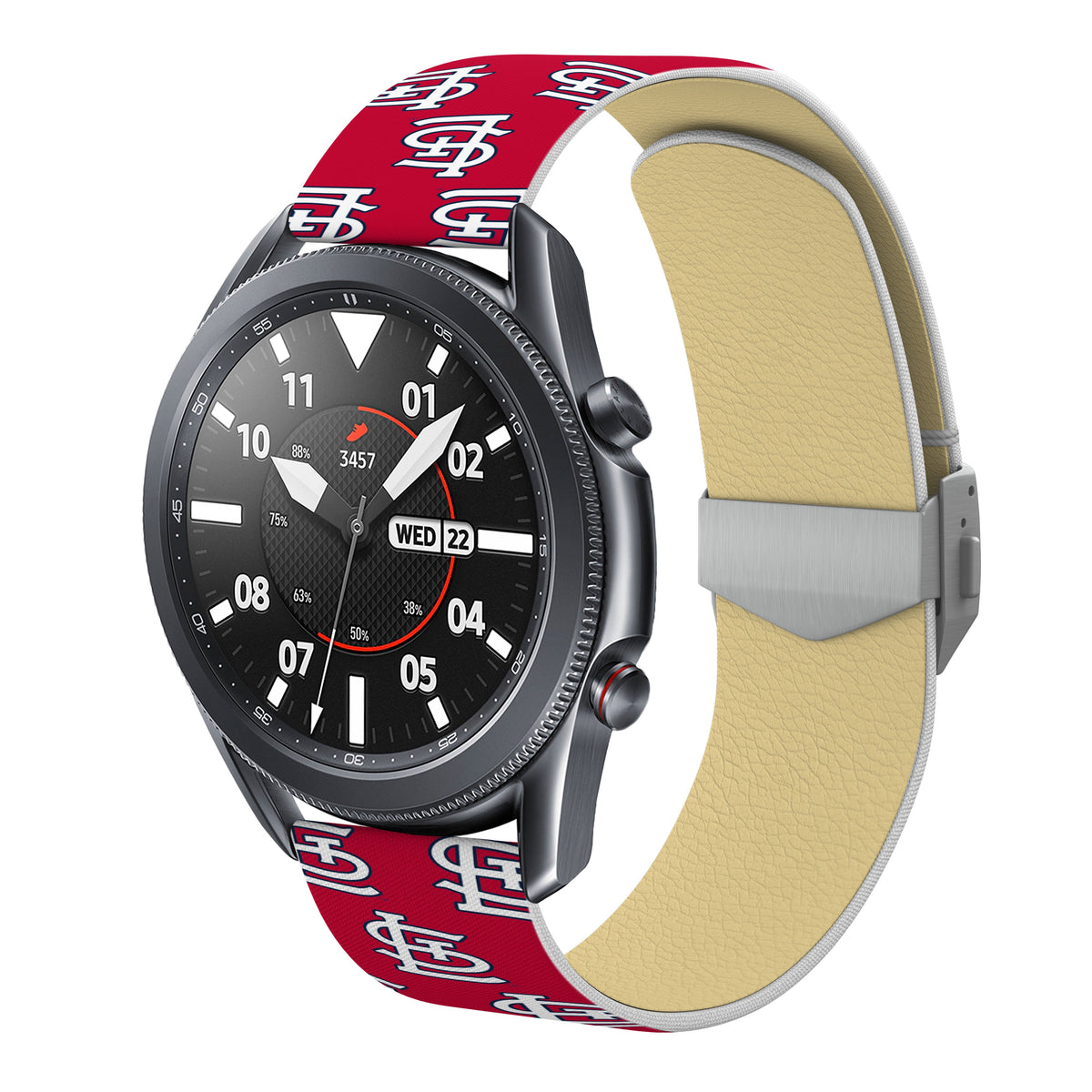 St. Louis Cardinals Full Print Quick Change Watch Band With Engraved Buckle - Game Time