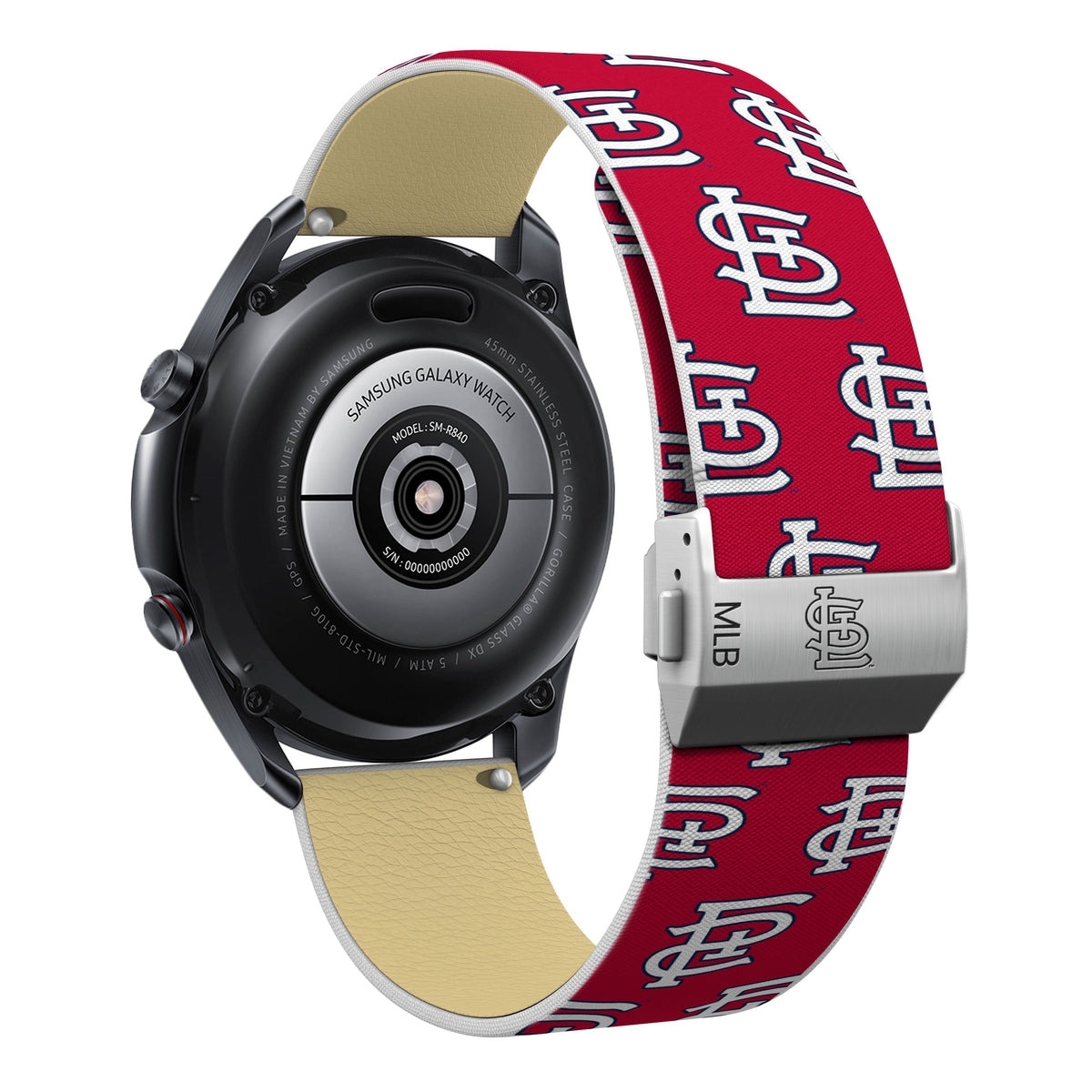 St. Louis Cardinals Full Print Quick Change Watch Band With Engraved Buckle - Game Time