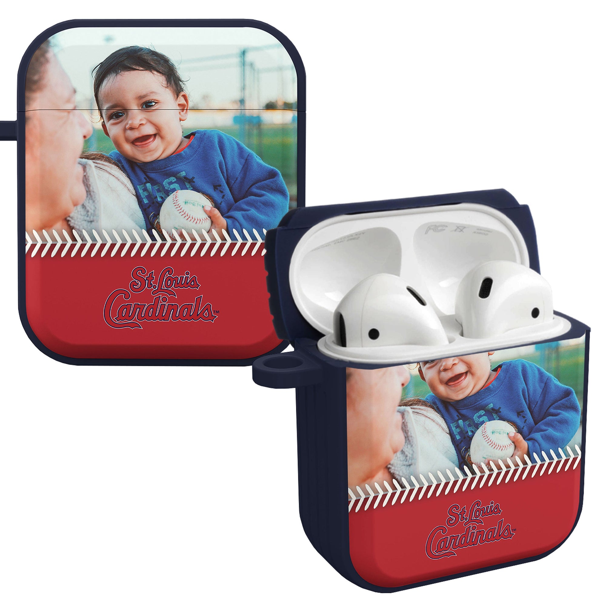 St Louis Cardinals Custom Photo HDX Apple AirPods Gen 1 & 2 Case Cover