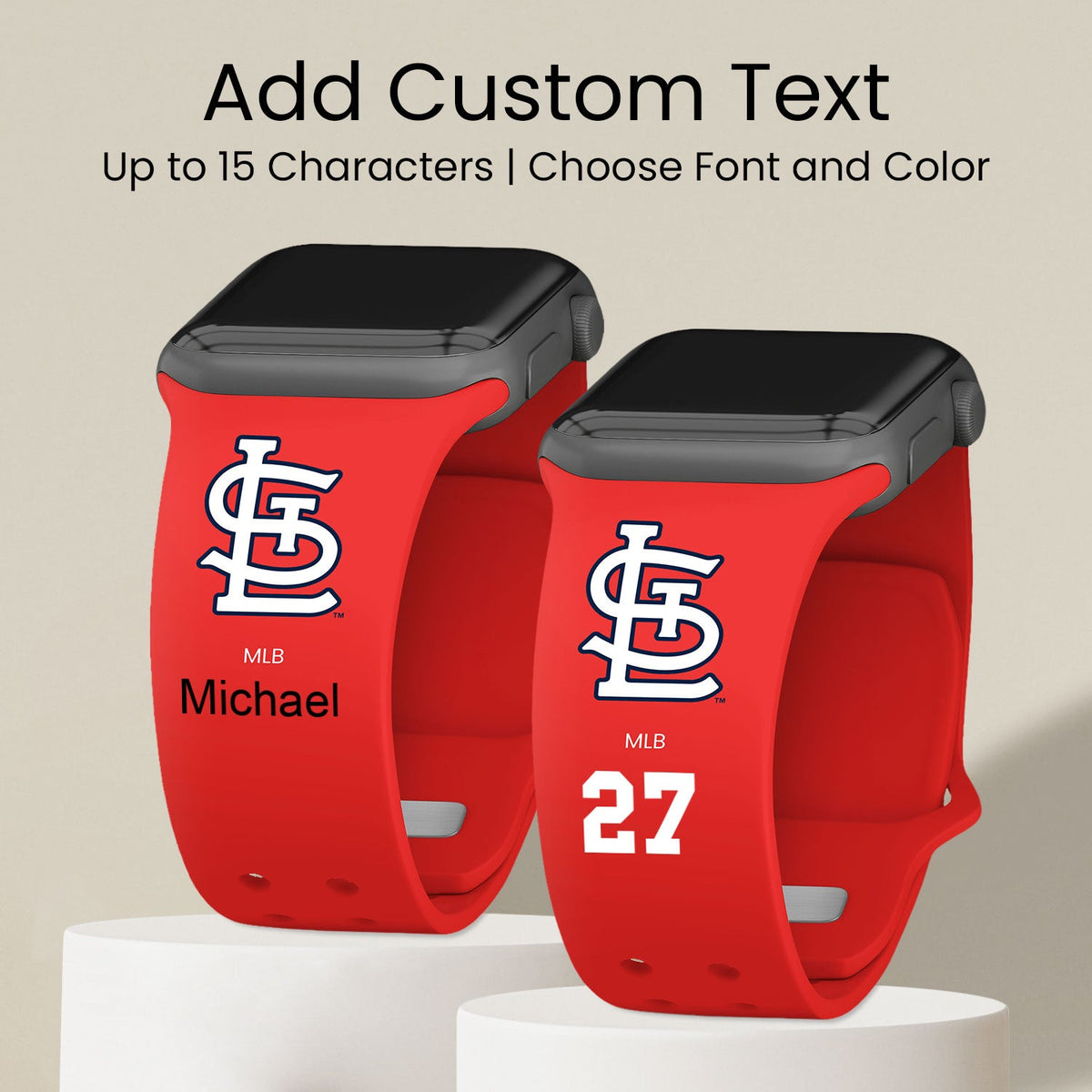 St. Louis Cardinals HD Custom Name Apple Watch Band
