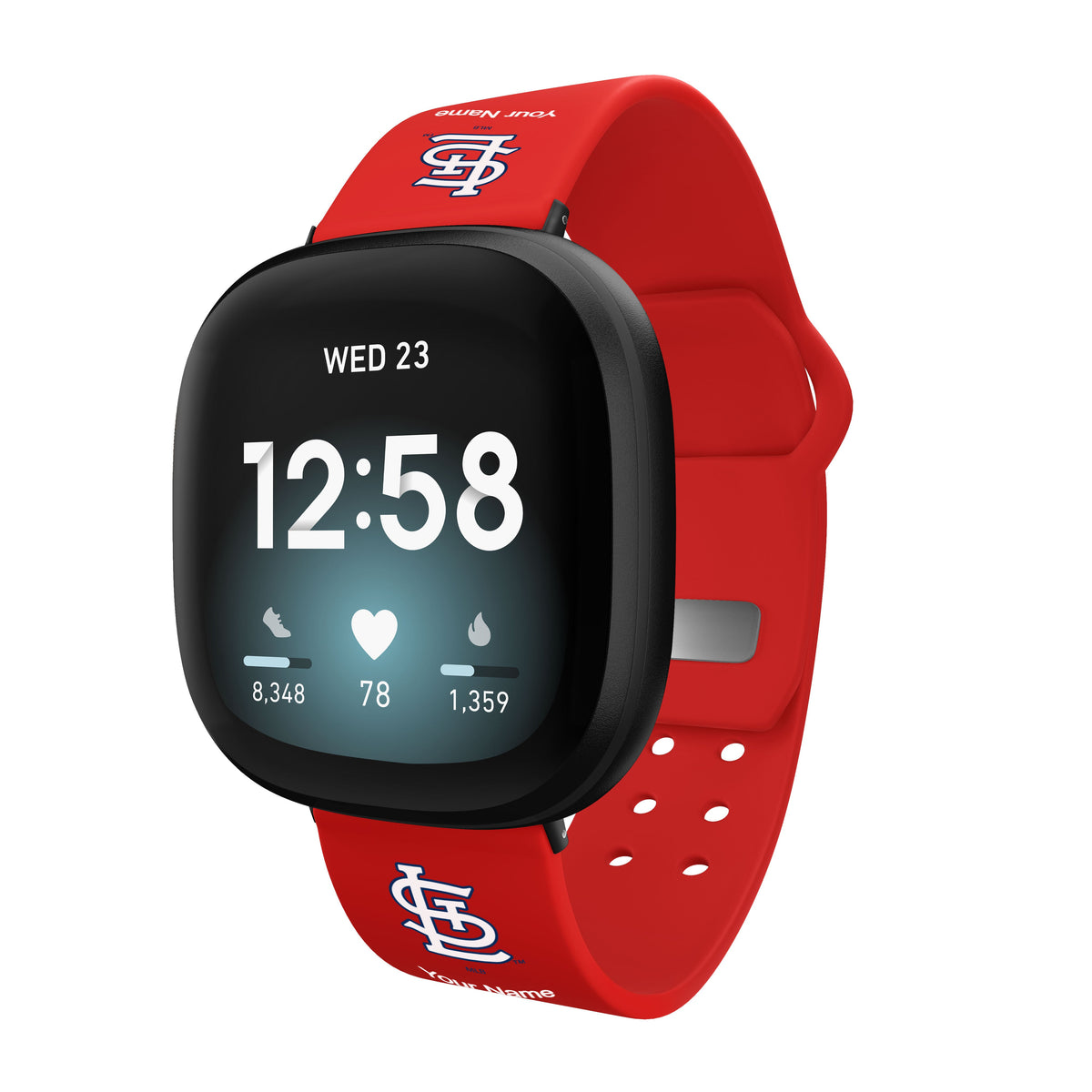 St. Louis Cardinals HD Custom Name Watch Band Compatible with Fitbit Versa 3 and Sense
