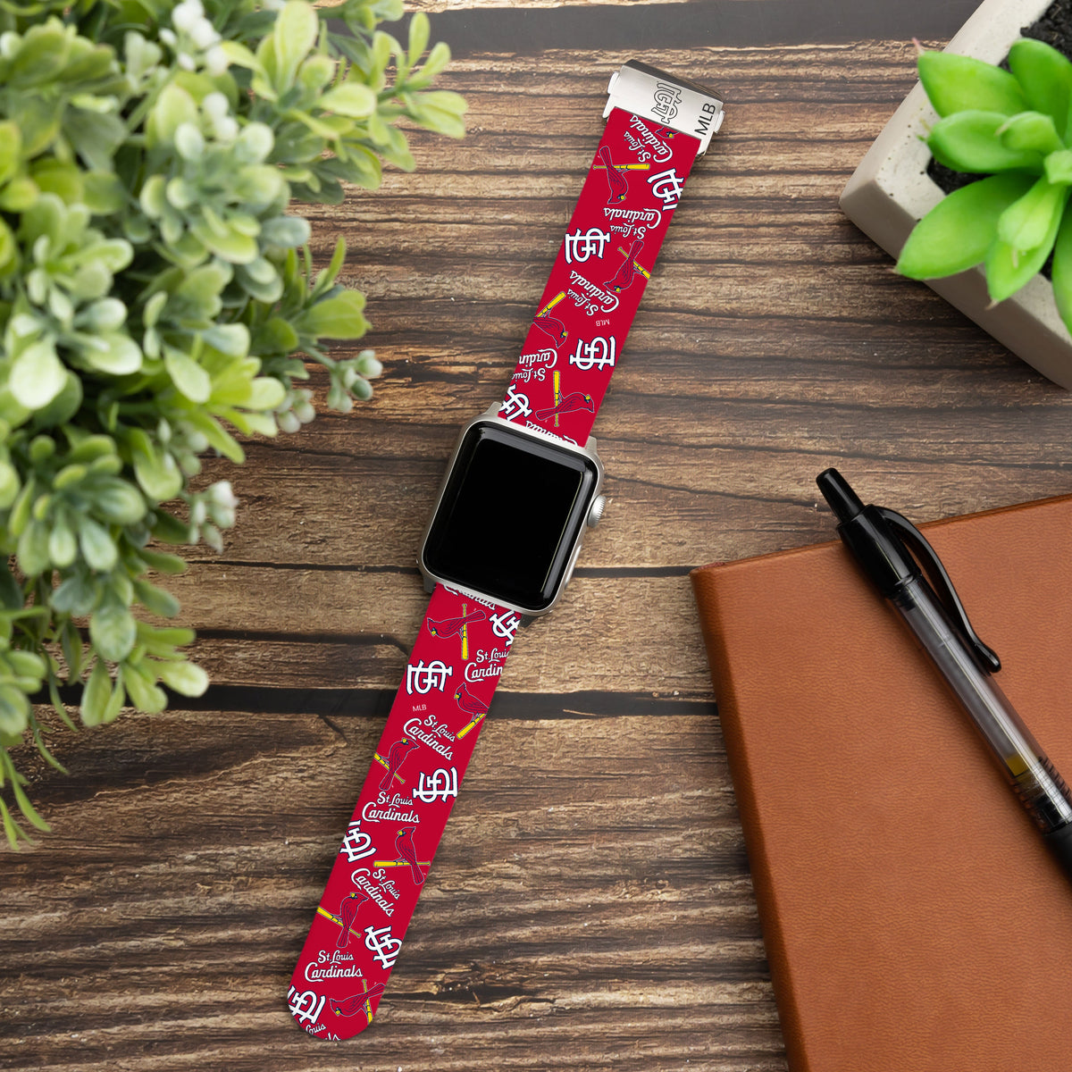 Game Time St. Louis Cardinals Signature Series Apple Watch Band With Engraved Buckle