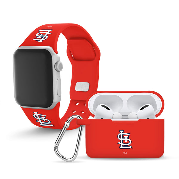  Game Time St. Louis Cardinals Engraved Silicone Combo Package  Compatible with Apple Watch and Airpods Pro Battery Case (38/40mm Red/Red)  : Cell Phones & Accessories