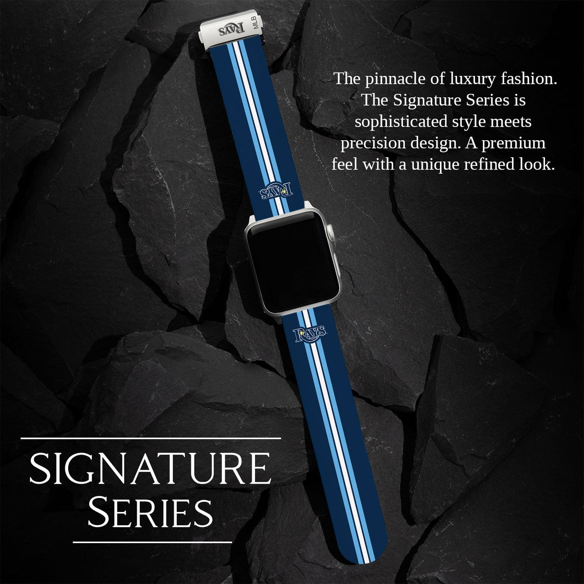 Game Time Tampa Bay Rays Signature Series Apple Watch Band With Engraved Buckle
