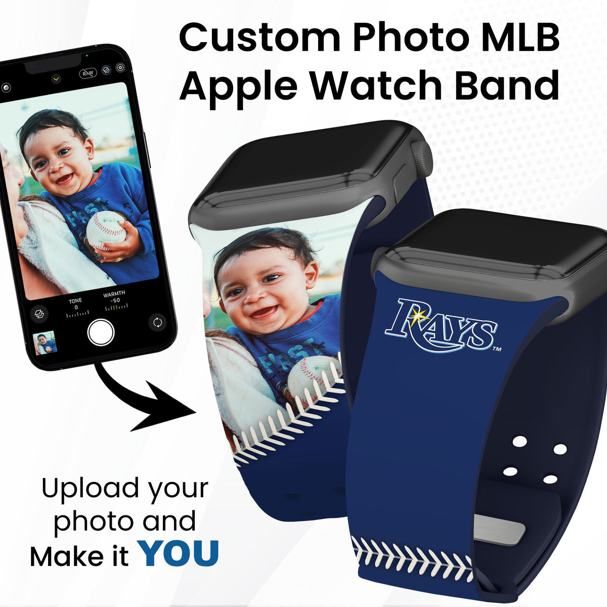 Tampa Bay Rays Custom Photo HD Apple Watch Band