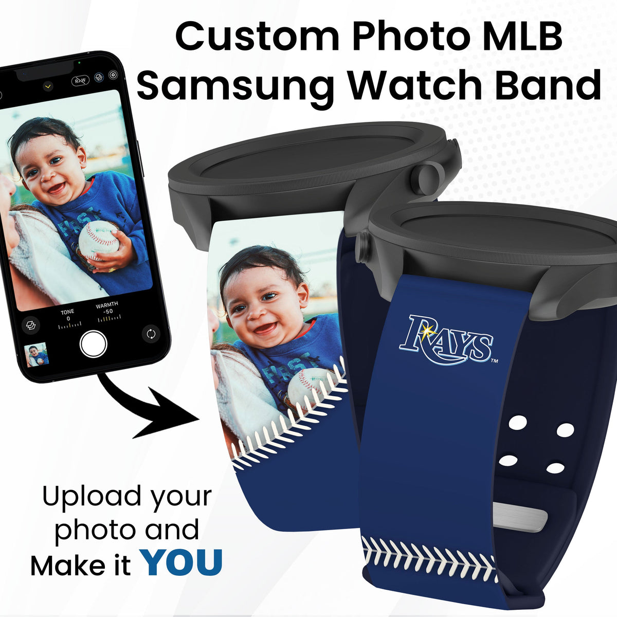 Tampa Bay Rays Custom Photo HD Samsung Galaxy Watch Band