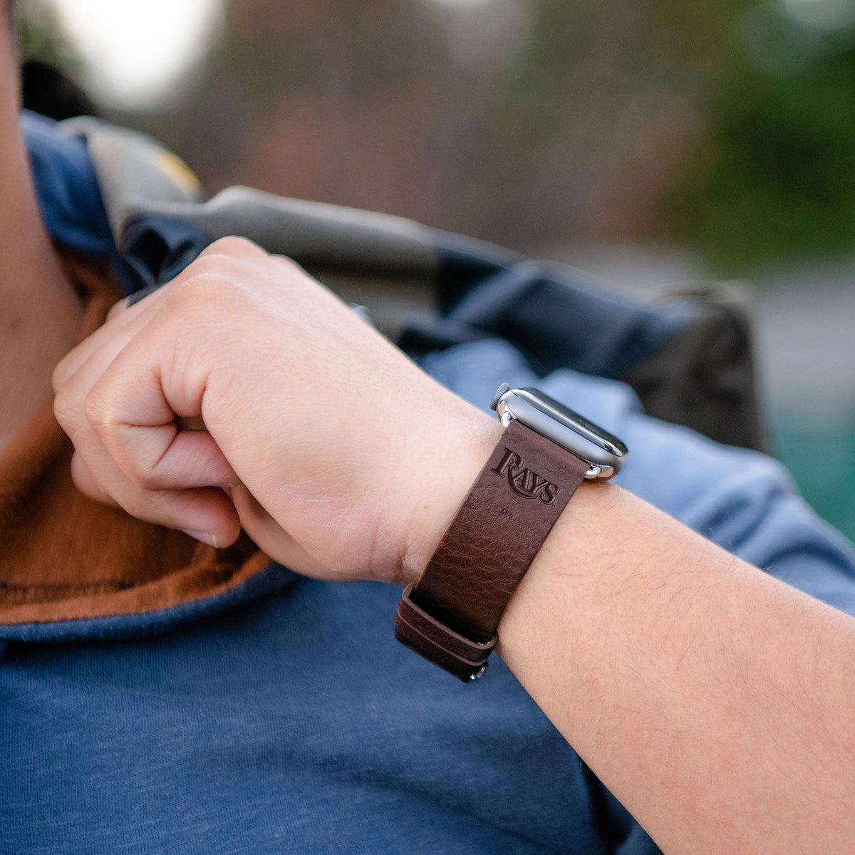 Tampa Bay Rays Leather Band Compatible with Apple Watch - Game Time