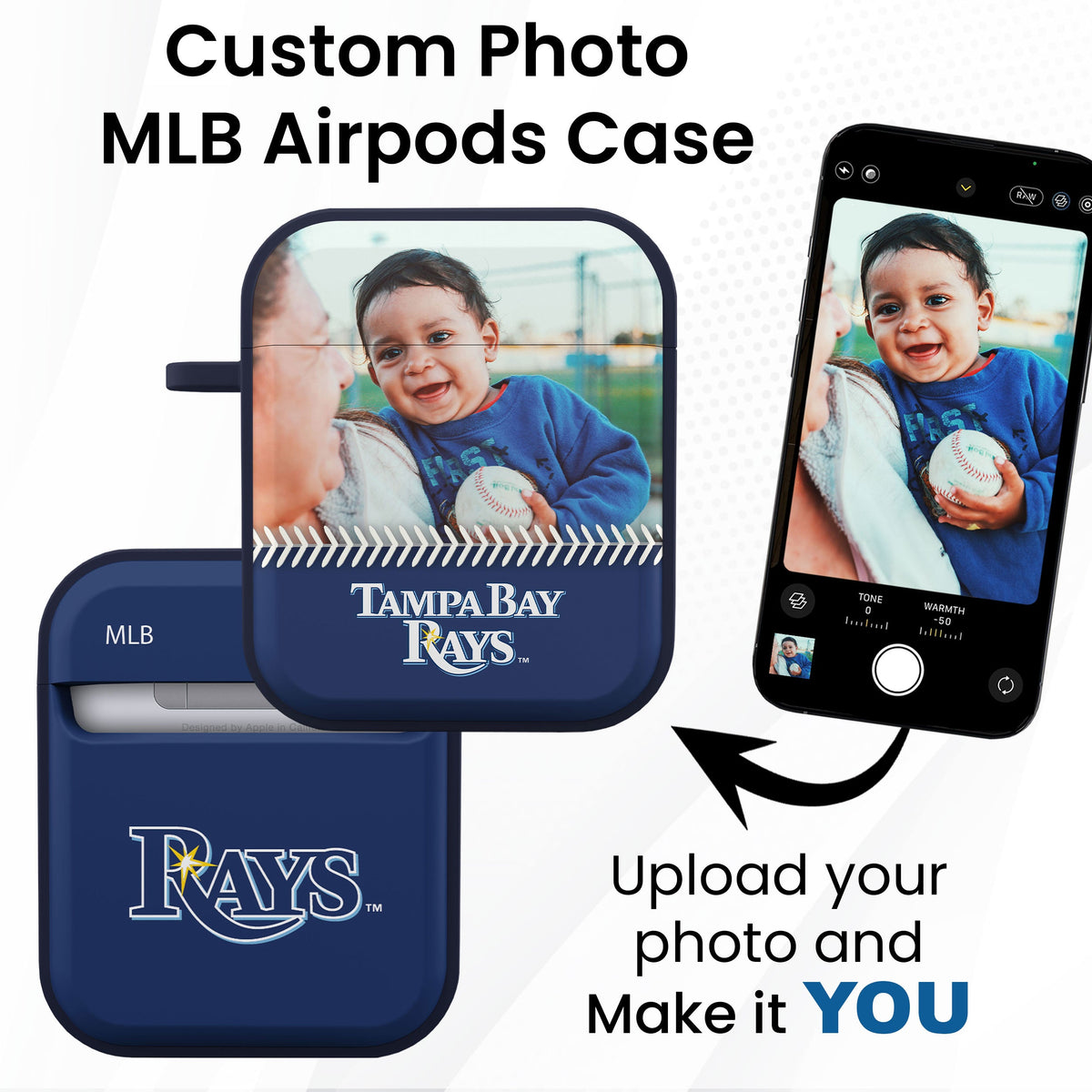 Tampa Bay Rays Custom Photo HDX Apple AirPods Gen 1 &amp; 2 Case Cover