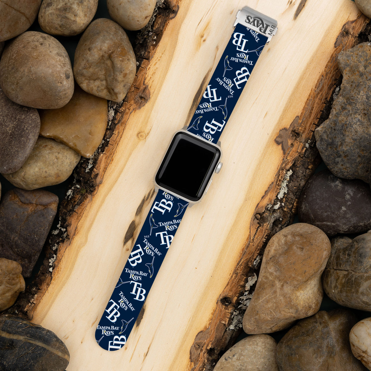 Game Time Tampa Bay Rays Signature Series Apple Watch Band With Engraved Buckle