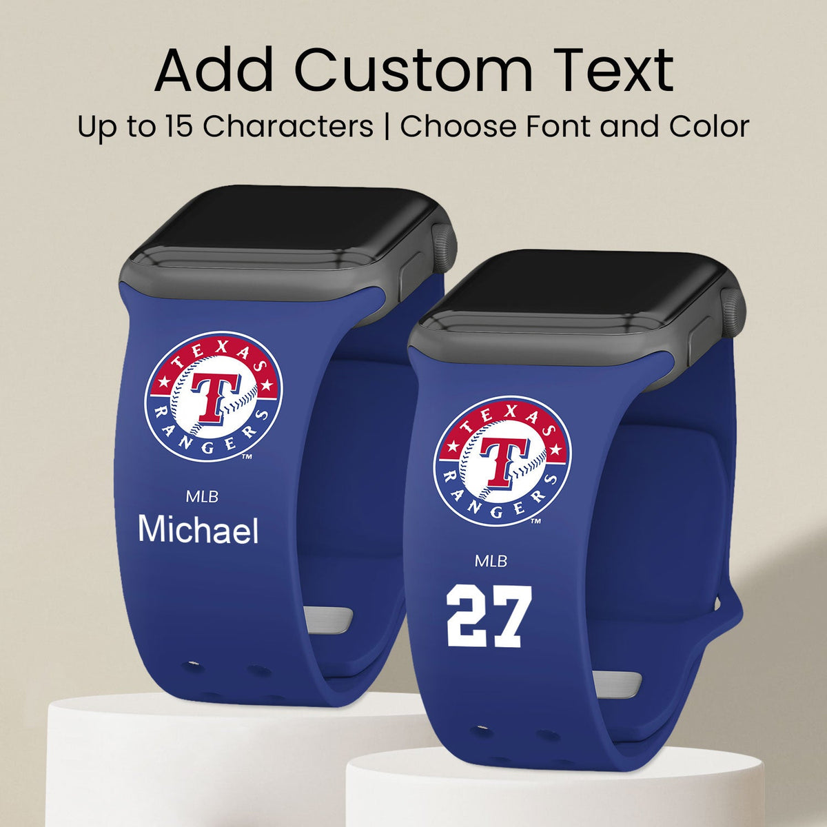 Texas Rangers HD Custom Name Apple Watch Band