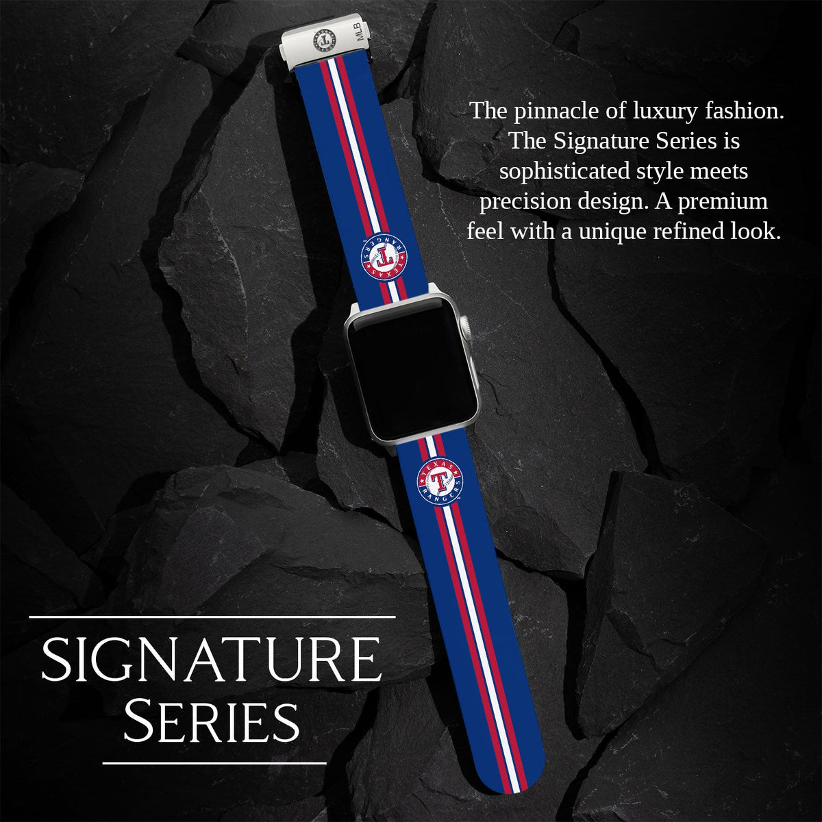 Game Time Texas Rangers Signature Series Apple Watch Band With Engraved Buckle