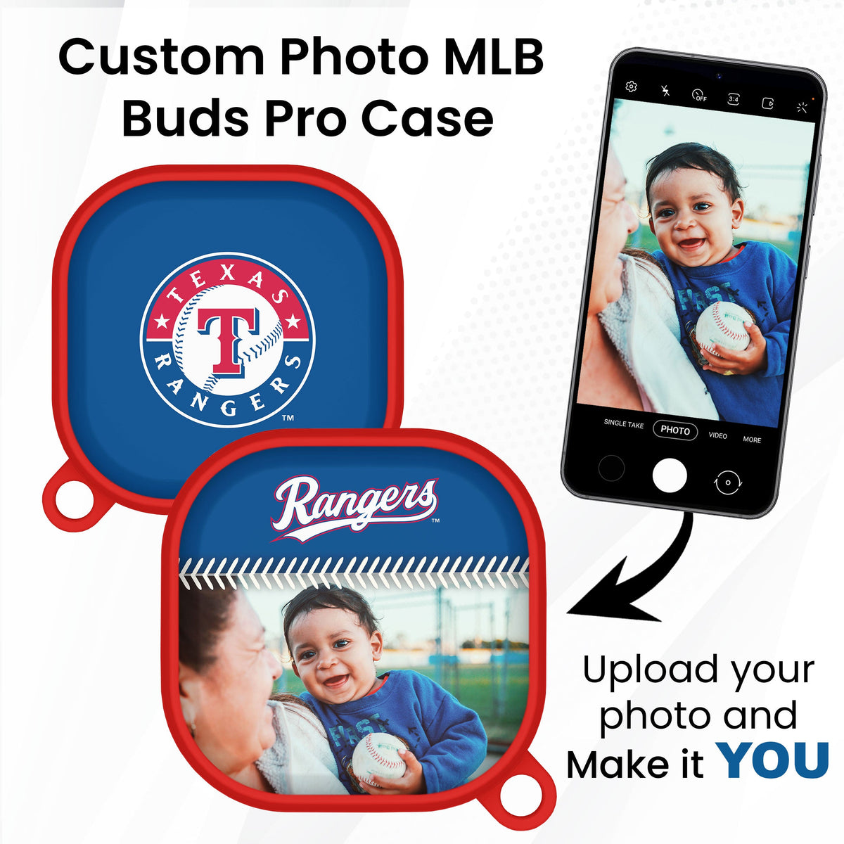 Texas Rangers Custom Photo HDX Samsung Galaxy Buds Pro Case Cover