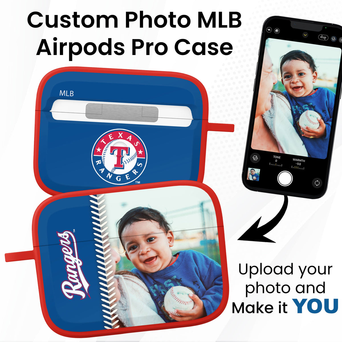 Texas Rangers Custom Photo HDX Apple AirPods Pro Case Cover